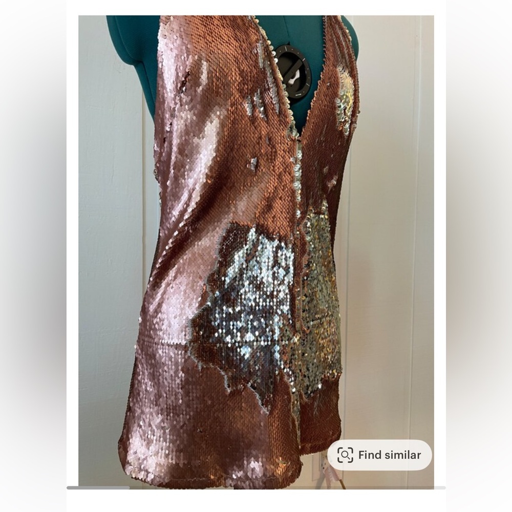 OOAK Sequin Micro Mini Halter Dress Small